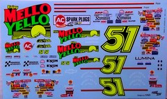 NASCAR DECAL #51 MELLO YELLO 1990 CHEVROLET LUMINA COLE TRICKLE- DAYS OF THUNDER