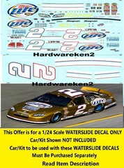 NASCAR DECAL # 2 MILLER LITE GOLD or REGULAR SCHEME 2007 DODGE KURT BUSCH 1/24