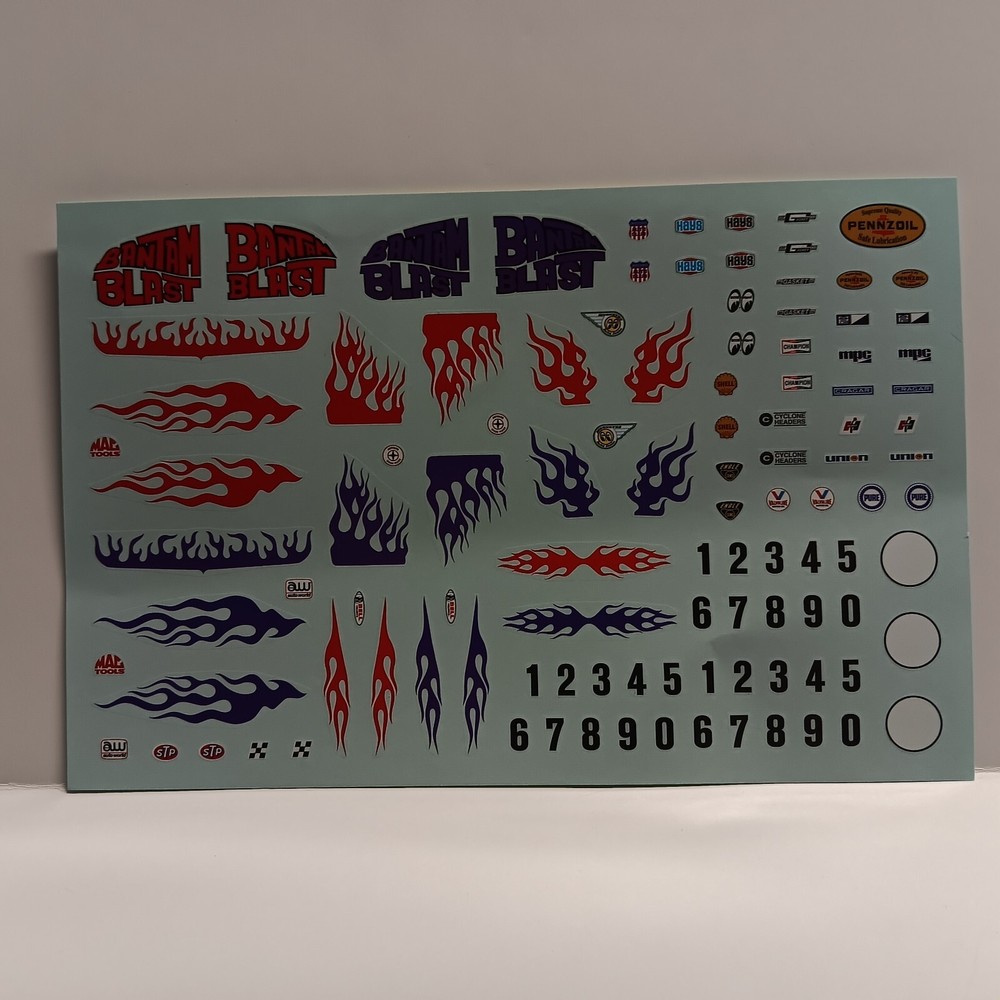 Decal Sheet Bantam Blast Altered Roadster MPC 1/25 AA/FA FUEL Vintage Sponsors