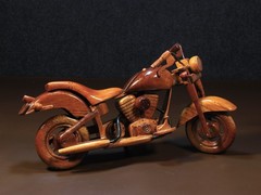 Handmade FX-Style Cruiser Motorcycle Wood Model | V-Twin Custom Bike Decor