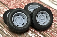 1/24 Scale: 15-inch “Capless Chevy Rally” Resin Wheels W/ Wide Rear Tires