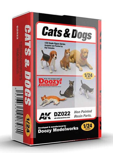 Doozy 1/24 CATS & DOGS Resin Model kit (6PCS) Set #DZ022