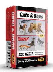 Doozy 1/24 CATS & DOGS Resin Model kit (6PCS) Set #DZ022