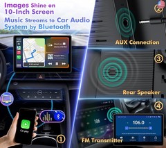 10″ Touch Screen for Car, Used for Wireless Apple Carplay Android Auto