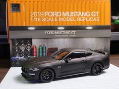 DM 1:18 Ford Mustang GT 2019 Matte Black RHD Diecast Cars Models Miniature Gifts
