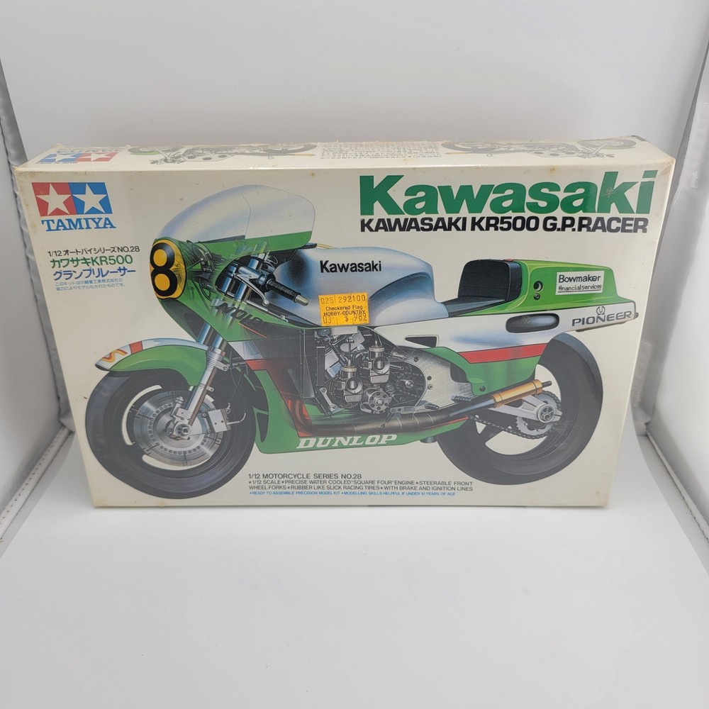 Tamiya Kawasaki KR500 GP Racer Motorcycle 1/12 Model Kit 1428 Japan 1983 Sealed