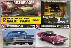 1994 FACTORY SEALED AMT ERTL 70 DODGE CHALLENGER RT 49 MERCURY 62 CATALINA +DISP