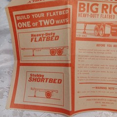 Instructions ONLY IMC 1/25 Big Rig Heavy-Duty Flatbed Trailer 1965 No. 701-200