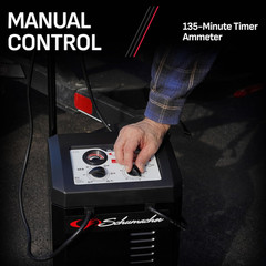 Wheeled Manual 10A Car Battery Charger and 200A Engine Starter, 2-In-1 Solution,