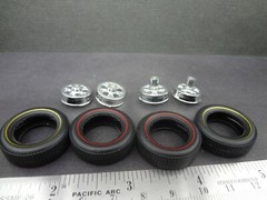 1:25 scale Spokes ‘N Stripes wheels & tires red line & gold line check pictures
