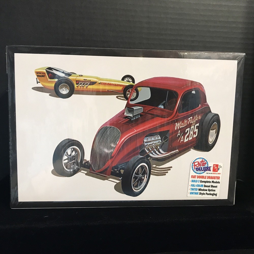 AMT 1380/12 FIAT DOUBLE DRAGSTER MODEL KIT-NIB-1/25 SCALE-2COMPLETE KITS