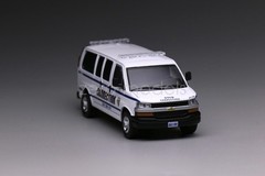 For 596 1:64 White GMC Express 3500 Police Van Diecast Display Gift Collection