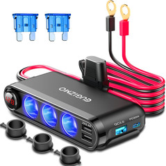 12V Cigarette Lighter Socket Splitter, 200W 3 Socket Multi Port Car Cigarette Li
