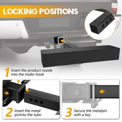 GLOBLED Tow Hitch Mount Bumper Step Alloy Steel Hitch Step 2in Receiver Anti Sli