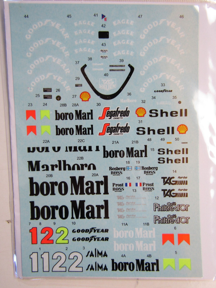 Decalpool 1/20 Scale McLaren MP4/2C ’86 Australian GP Decal Sheet DP255 for NuNu