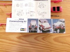 1977 Issue Revell: 1934 Duesenberg SJ 1/48 Scale Partially Assembled
