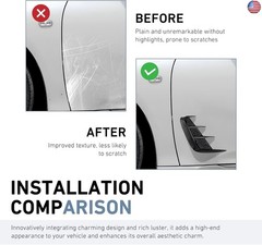 2 PCS Side Vent Trim, Fashion Style Car Fender Sticker, Self-Adhesive Sporty