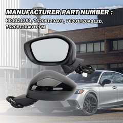 Left Driver Side Mirror Compatible with 2022 2023 2024 2025 Honda Civic Sedan/Ha
