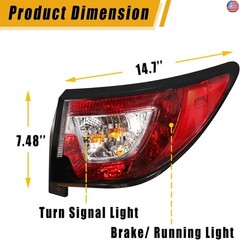 Boine Tail Light Outer Compatible With 2013 2014 2015 2016 2017 Chevy Traverse