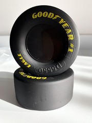 2 X Goodyear Tires NASCAR Racing Slick Race Tire Rubber 3 5/8” X 1.5″ 1:8 Scale