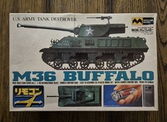 Vintage M36 Buffalo Tank Destroyer 1/48 Mitsuwa Model with Cassette Motor