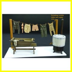 1/35 Scale Die-Cast Resin Model Assembled Kit WWII Field Laundry Scene Model …