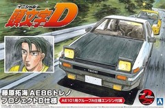 Aoshima 1/24 Initial D Toyota Fujiwara Takumi AE86 Trueno Project-D Ver.