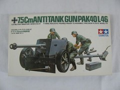 Tamiya 1/35 Scale German 7.5 cm Anti-Tank Gun Pak40/L46 w/ Figures #MM-147 NIB