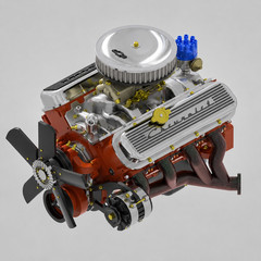 1/25 Scale Resin 3D Chevy 427 with transmission