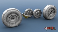 1:48 Resin Wheels for scale model MiG 29 SMT 9 17 M