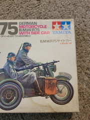Tamiya BMW R75 German Motorcycle Sidecar 1/35 Model Kit WWII 35016