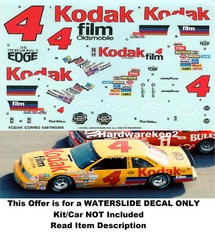 NASCAR DECAL # 4 KODAK FILM 1987 OLDSMOBILE RICK WILSON – 1/24