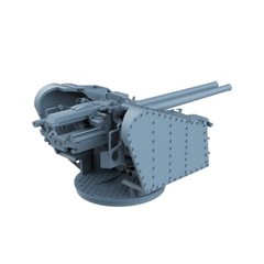 LYCG600604 1/600 JMSDF Type 89 Twin Mounted Anti Aircraft Gun 127mm