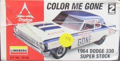 NEW Sealed Lindberg Color Me Gone 1964 Dodge 330 Super Stock Model Car Kit