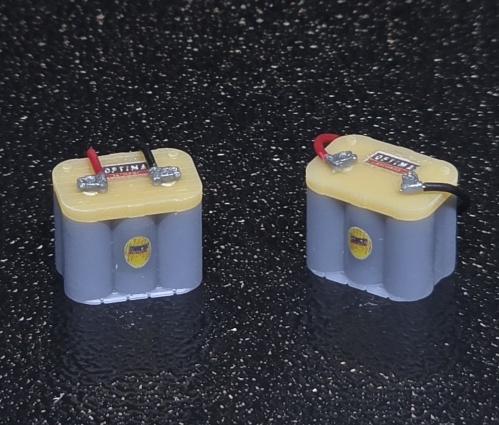 ESS RESINWORKS 1:24 1:25 SCALE MODEL OPTIMA CAR BATTERY PRE-COLORED 2x
