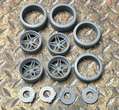 Resin 21/20 Inch “5 Star” Model car Wheels and Tires 1/24 1/25 scale
