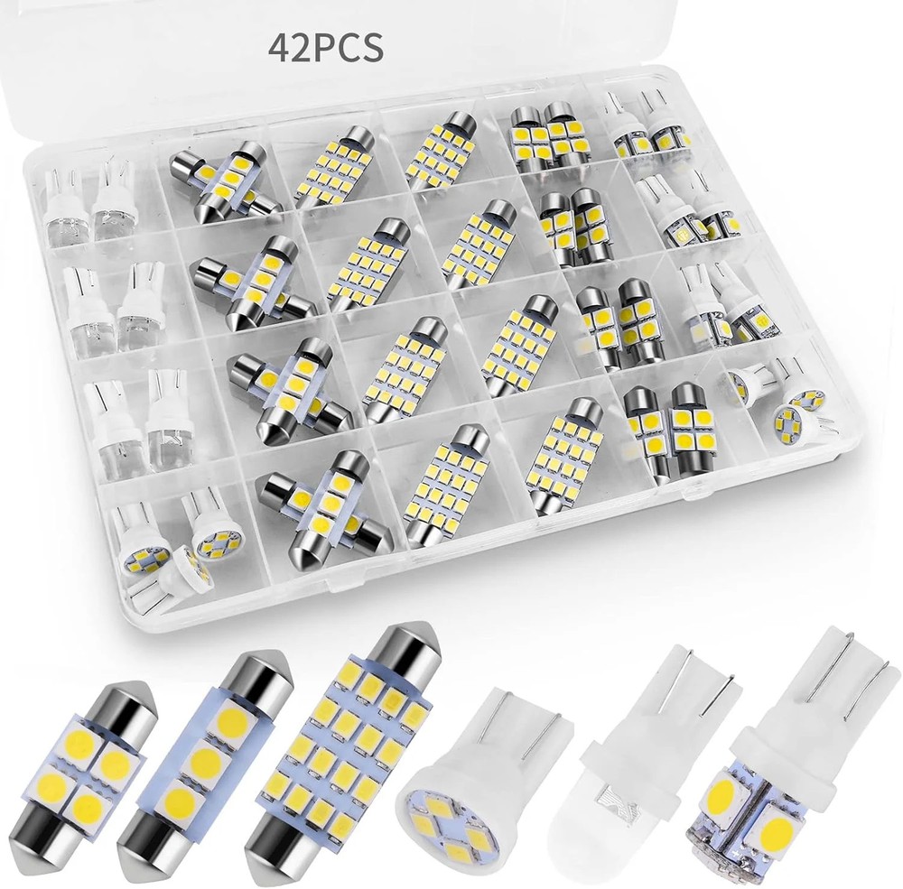 Zakolak 42 Pieces Interior Car Lights, Super Bright White Dome Map Tail Cab Ligh