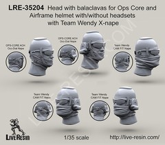 Live Resin 1/35 LRE-35204 Head w/Balaclavas for Ops Core & Airframe Helmet (3)