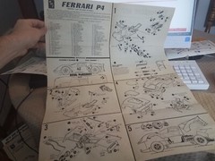 Vtg Double Sided Porsche 907 Ferrari P4 Model Car Instruction Sheet AMT Co.