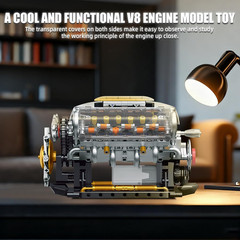 V8 Engine Model Kit That Runs, Build Your Own Mini Visible Car Motor, Physical S