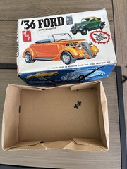 Vintage 1970s AMT ’36 Ford Coupe Model Kit #A136 (Partial Build) +FAST SHIPPING!