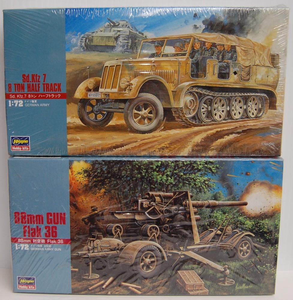 Hasegawa (LOT OF 2) German Army 1:72 Hobby Kits – MT11:500 & MT38:700 – Japan