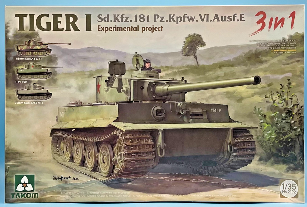 Takom 1/35 2192 Sd.Kfz.181 Pz.Kfw.VI.Ausf.E Tiger I Experimental Project 3 in 1
