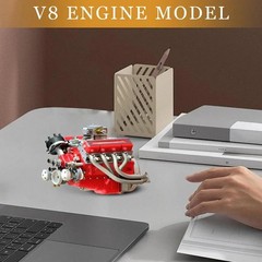 V8 Combustion Engine Motor Engineering Model Toy Internal DIY Hobby AIA