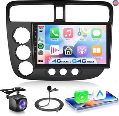 4G+64G Android 15 Car Stereo for Honda Civic 2001-2005 with Wireless Carplay