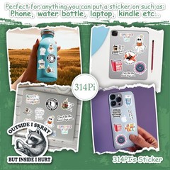 314PI (3pcs) Outside I Skrrt but Inside I Hurt Sticker, Size 3″, Multi