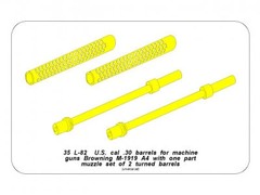 Aber 1/35 US 0.30 Cal M1919 Barrels (2) w/ One Piece Muzzle 35 L-82
