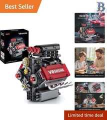 Educational 478 PCS V8 Engine Building Set – Fun STEM Activity for Kids & Adults