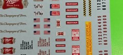 Miller Beer Semi Trailer Waterslide Decal Sheet High Life 1/25 AMT Fruehauf Van