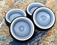 Resin 22 In. “Leadsled” Wheels & Tires, W/One In. Whitewalls,1/24 1/25 Scale